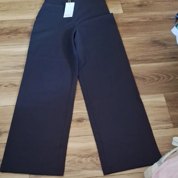 Quince Ultra-Stretch Ponte Wide Leg Pants Navy S NWT - Picture 2 of 4